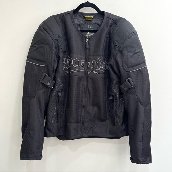 Scorpion EXO Get Stung Men's Black Cool Rod Mesh Motorcycle Jacket Size Large